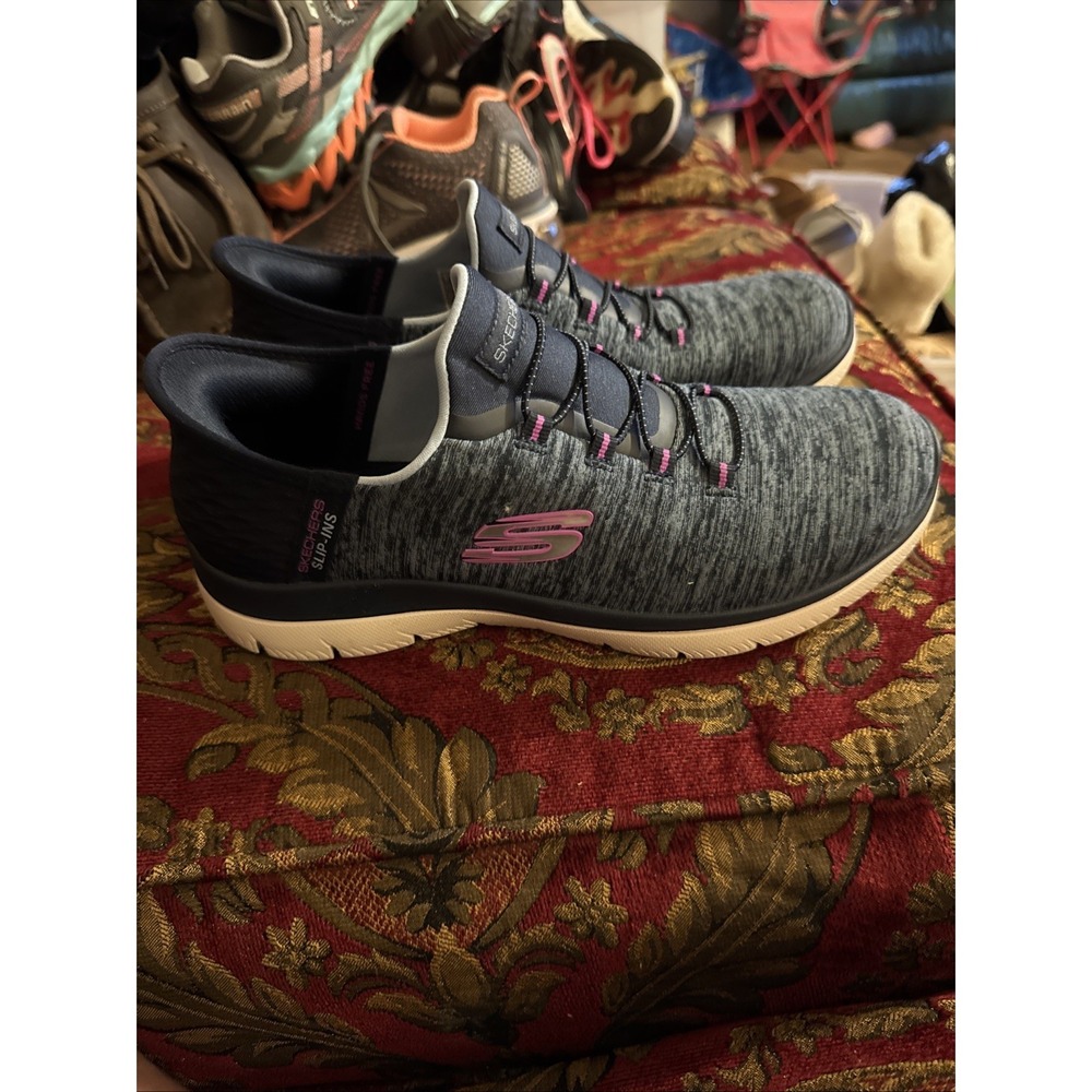 Skechers Women's Slip-Ins Summits Dazzling Haze Walking Shoes Navy Size 8
